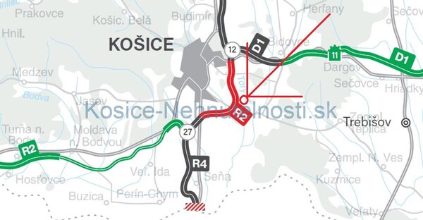Predaj investičný pozemok 2000 m2 parcela C Košice - Krásna