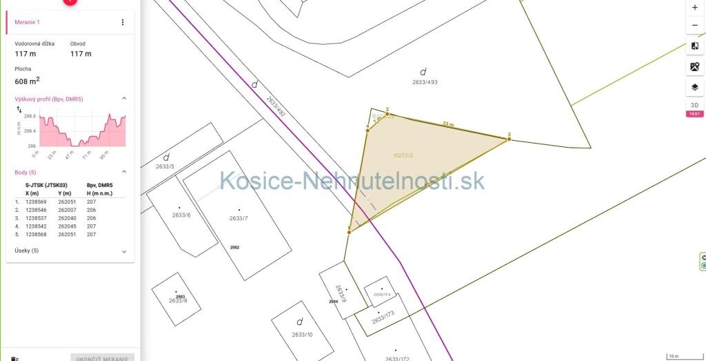 Pozemok 586 m2 Stredné Mesto – Košice — foto 2
