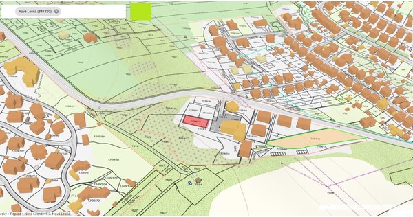 1073 Investičný stav. pozemok pre rodinné domy Nová Lesná 3574 m2