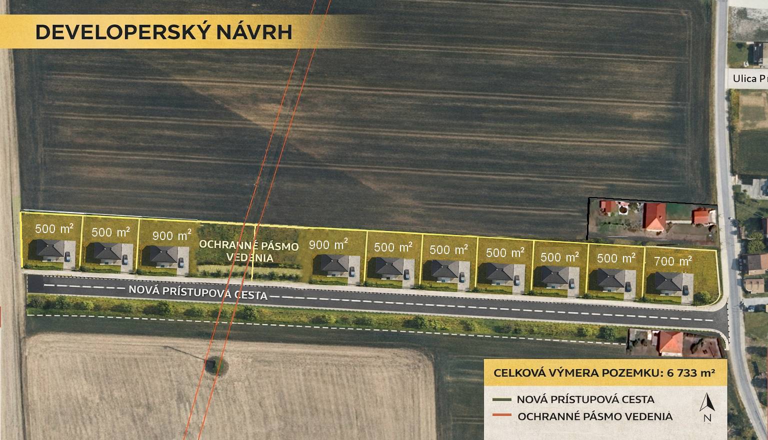 INVESTIČNÝ POZEMOK 6733 m² NA RD – SOKOLOVCE (okres Piešťany) — foto 3
