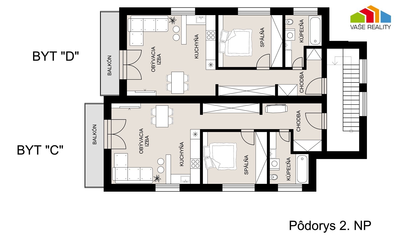 2 IZB BYT "D" 58,64 m2 + BALKÓN 6 m2, novostavba *SPA RESORT*  BANKA — foto 10