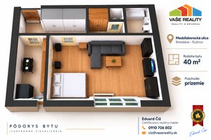 Na prenájom 1-izbový byt, 40 m², Medzilaborecká ul., Ružinov — foto 10