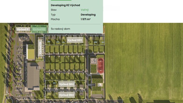 Developerský pozemok pre výstavbu 5 radových domov | 1 971 m² | Senec